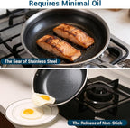 12 Inch Tri-Ply Stainless Steel Hybrid Frying Pan - Image 5