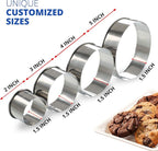 Cookie Cutter Set, Measuring 2'', Round Metal Baking Rings - Image 3