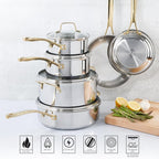 Martha Stewart Castelle 10 Piece 18/8 Durable Stainless Steel Induction Safe - Image 6