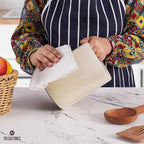 Marble Utensil Holder 6.5 Inch Cream Onyx Wooden Cooking Utensils Set & Spatula - Image 3