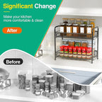 Spice Rack Organizer for Countertop, Xpatee 2-Tier Foldable Metal Rust-Proof - Image 6