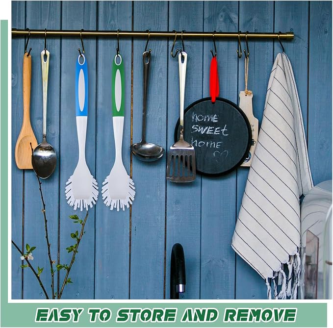 Hsei 20 Pcs Blue and Green Kitchen Scrub Dish Brush Bulk - Image 6