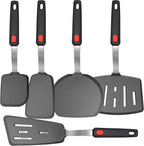 Mixed 5 Piece Silicone Spatula Set, 600F Heat-Resistant No-Melt Rubber Spatula by BodiCal