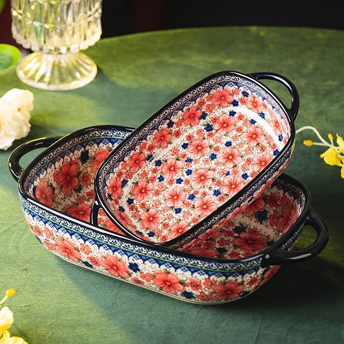 Baking Dish Ceramic Baking Pan Blue Casserole Dish Porcelain rectangular Baking - Image 5