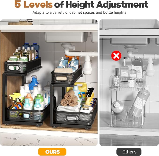 2 Pack 17.3IN-Depth Under Sink Organizer - Image 8
