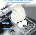 Dish Drying Rack Over The Sink, Stainless Steel Dish Racks - Image 4