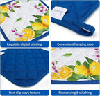 Summer Lemon Oven Mitts and Pot Holders Sets 4Pcs, 100% Cotton Heat Resistant - Image 3