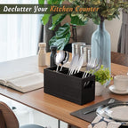 DRASTAR Silverware Holder, Wooden Utensil Caddy, Cutlery Holder - Image 5
