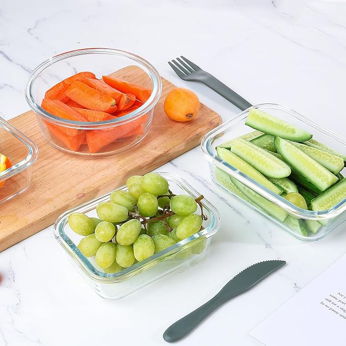KOMUEE 24 Pieces Glass Food Storage Containers Set, Meal Prep Containers - Image 6