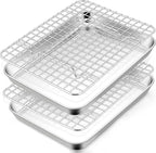 TeamFar Toaster Oven Pan with Rack Set, Non-Toxic & Heavy-Duty, Dishwasher Safe by TeamFar