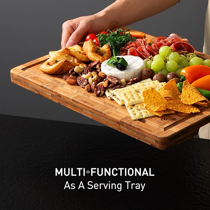 Bamboo Cutting Board Non Slip Heavy Duty Over Sink Wooden Wood Cutting Board - Image 6