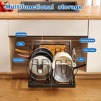 Mustorn 2 Pack Pots and Pans Organizer Under Cabinet, 21.6" Deep Pull Out Pot - Image 2