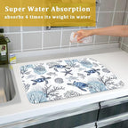 Giwawa 18"x24" Coastal Sea Turtles Dish Drying Mat Nautical Ocean Tortoise - Image 7