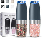 UNNEES Gravity Electric Salt and Pepper Grinder set of 2, Automatic Salt And by UNNEES