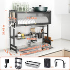 Over The Sink Dish Drainer Drying Rack 3 Tiers - Image 6