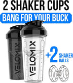 VELOMIX -2 Pack- 28 oz Protein Shaker Bottles - Image 2