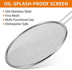 7.5 in Grease Splatter Guard Stainless Steel Splatter Guard - Image 3