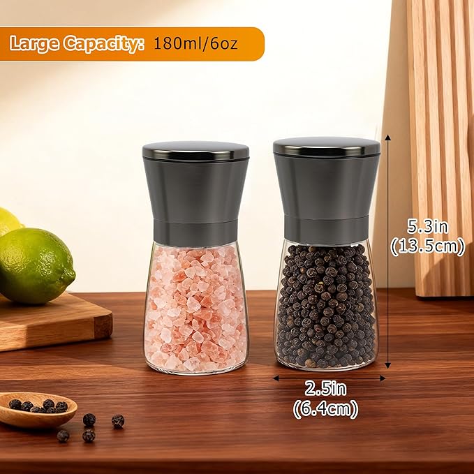 R DRURLCD Metal Bronze Salt and Pepper Grinder Set of 2 - Image 3