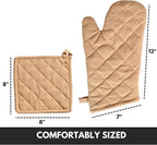 Oven Mitt & Pot Holder 100% Cotton Set of Heat Resistant Oven Gloves & Hot Pads - Image 3