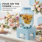 Beverage Dispenser 1 Gallon, Glass Drink Dispenser - Image 2