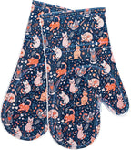 Oven Mitts Set of 2 with Transparent Clear Silicone Shell and Nice cat Printing - Image 7