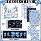 Fourluoo 10 Pcs Blue Bow Kitchen Decor Set Dish Towels Kitchen Rugs Oven Mitts - Image 3