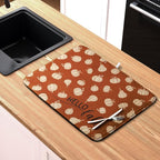 Hello Fall Drying Mat for Kitchen Counter Autumn Orange Pumpkin Dry Dish Mat - Image 6