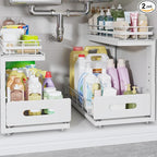 Under Sink Organizer Upgrade To Professional Rails, 2-Tier Dual Pull Out by UnderSinkOrganizer