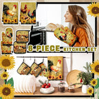 Leinuosen 6 Sunflower Rooster Farmhouse Kitchen Decor Dish Towels Oven Mitts - Image 4