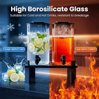 2 PCS 3 Gallon Drink dispenser, Glass Beverage Dispenser - Image 6