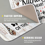 Giwawa 16"x18" Dish Drying Mat The Kitchen is The Heart of The Home- Knife Fork - Image 3