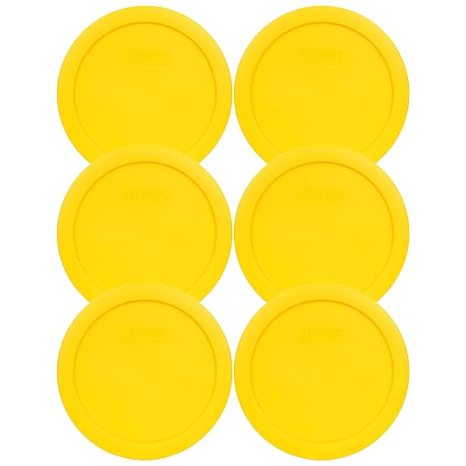Pyrex 7201-PC 4 Cup Meyer Lemon Yellow Food Storage Replacement Lids by Pyrex