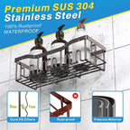 EUDELE 5-Pack Rustproof Stainless Steel Shower Caddy Set– No Drill Adhesive - Image 5