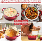 TeamFar 3qt Dutch Oven, Small Enameled Cast Iron Dutch Oven Pot - Image 7