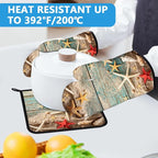Beach Shells Starfish Oven Mitts and Pot Holders Sets Heat Resistant 4Pcs - Image 5