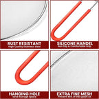 13" Grease Splatter Screen for Cooking | Stainless Steel Oil Splatter Guard and - Image 8