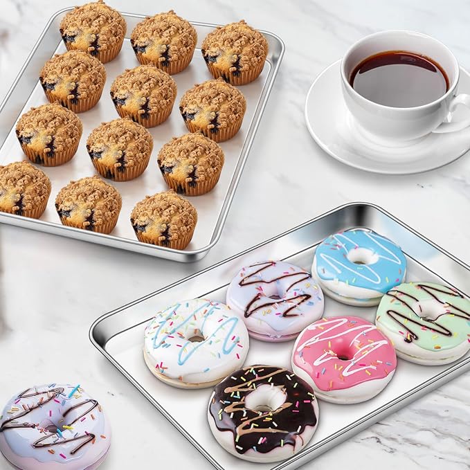 Homikit 1 Pack Quarter Sheet Pan, 9x13 Inches Stainless Steel Cookie Sheets - Image 5
