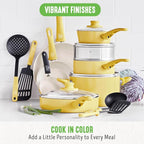 GreenLife Soft Grip Healthy Ceramic Nonstick 18 Piece Kitchen Cookware Pots and - Image 5