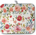 Floral Dish Drying Mat for Kitchen Counter Absorbent Microfiber Dishes Drying by Kwlegh