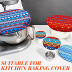 Patelai 10 Pcs Bowl Covers Reusable in 5 Size Stretch Cloth Fabric Elastic Food - Image 4