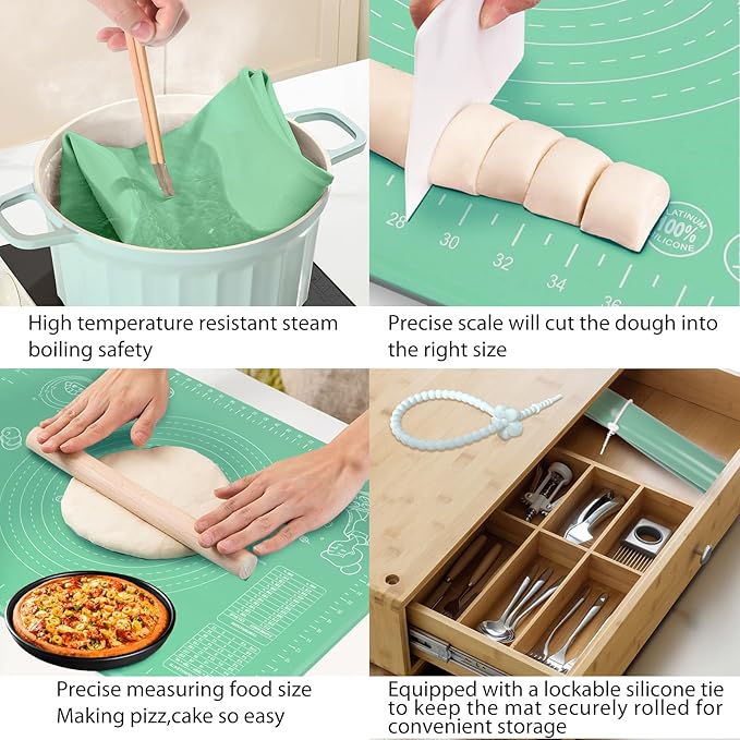 Silicone Pastry Mat 32" x 24" Extra Thick Non Stick Baking Mat - Image 5