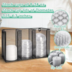 Wall Mount Coffee Cup Lid Holder Organizer 3 Compartments Coffee Cup Lid - Image 4