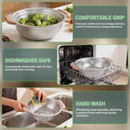 Colander Set with Plastic Handles, Stainless Steel Micro-Perforated Colanders - Image 7