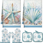 Jingmore 6 Pcs Kitchen Decor Set Accessorie Farmhouse Kitchen Towels Pot by Jingmore