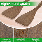 Ecavria 2PCS Wooden Spatula, 12.8IN Wooden Flat Frying Spatulas, Long Handle - Image 6