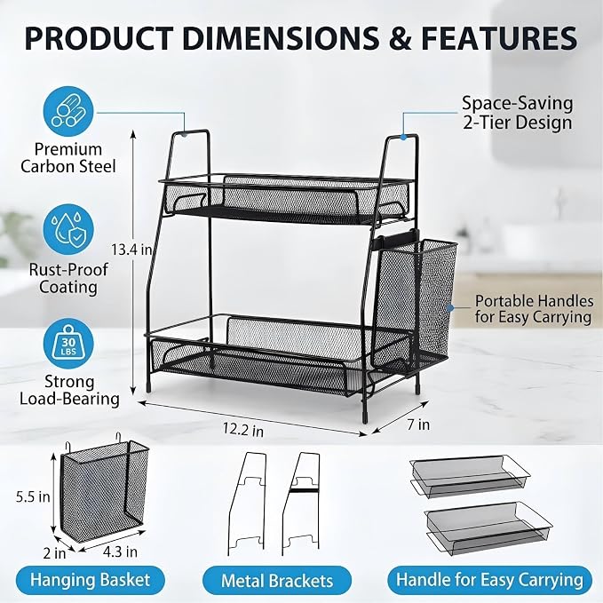 LEMIKKLE 2-Tier Bathroom Countertop Organizer, Makeup Countertop Organizers - Image 2