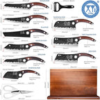 XYJ Authentic Since 1986, Knife Block Set, High Carbon Steel Forged Blades - Image 2