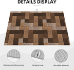 Brown Beige Dish Drying Mat Parquet Pattern Wooden Style Drying Rack Pad - Image 2