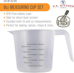 U.S. Kitchen Supply Plastic Measuring Cups - 8 oz Liquid Measuring Cup Set of 6 - Image 2