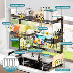 ADBIU Over The Sink Dish Drying Rack Snap-On Design 2 Tier Large Dish Rack) - Image 6